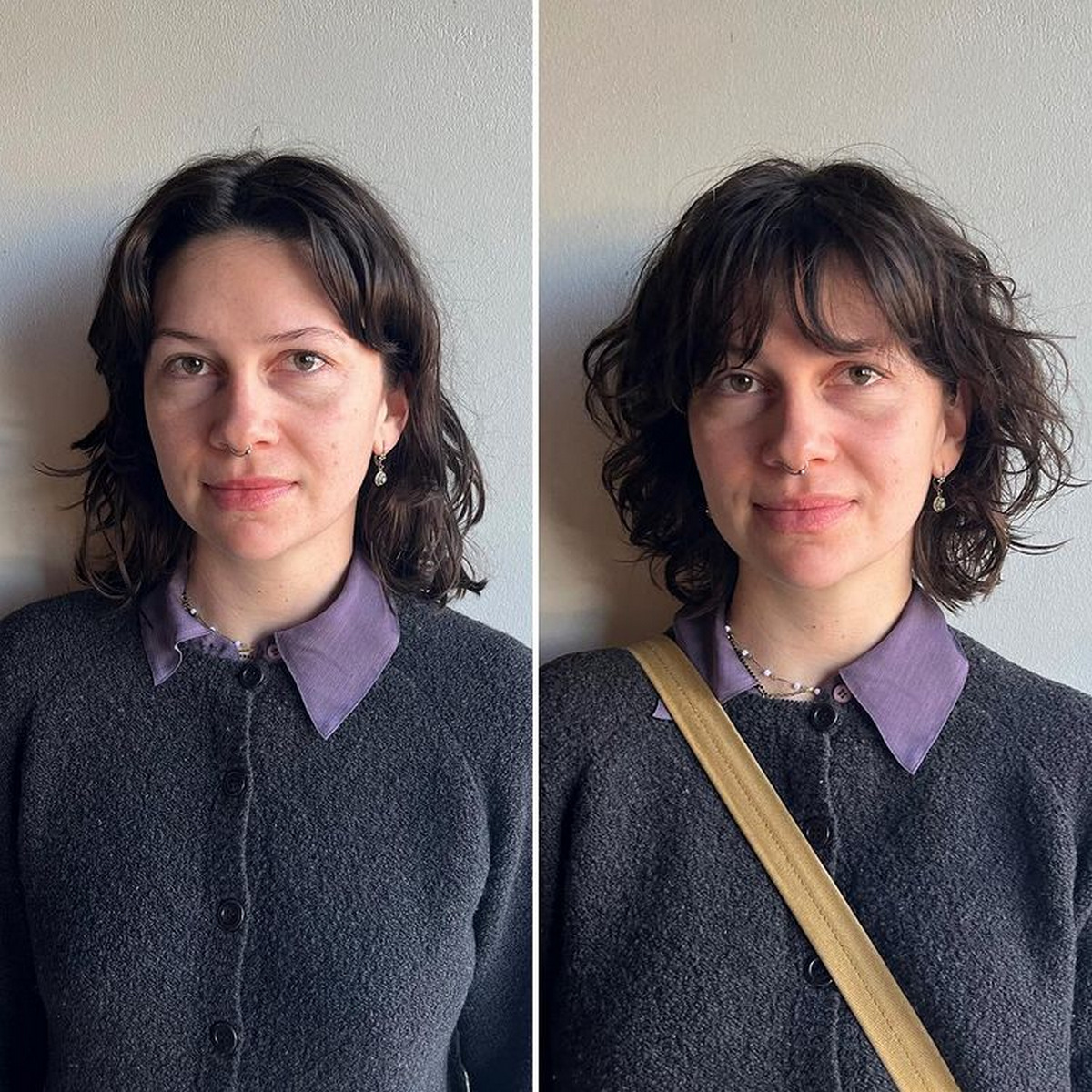 Curly Bob With Wispy Bangs