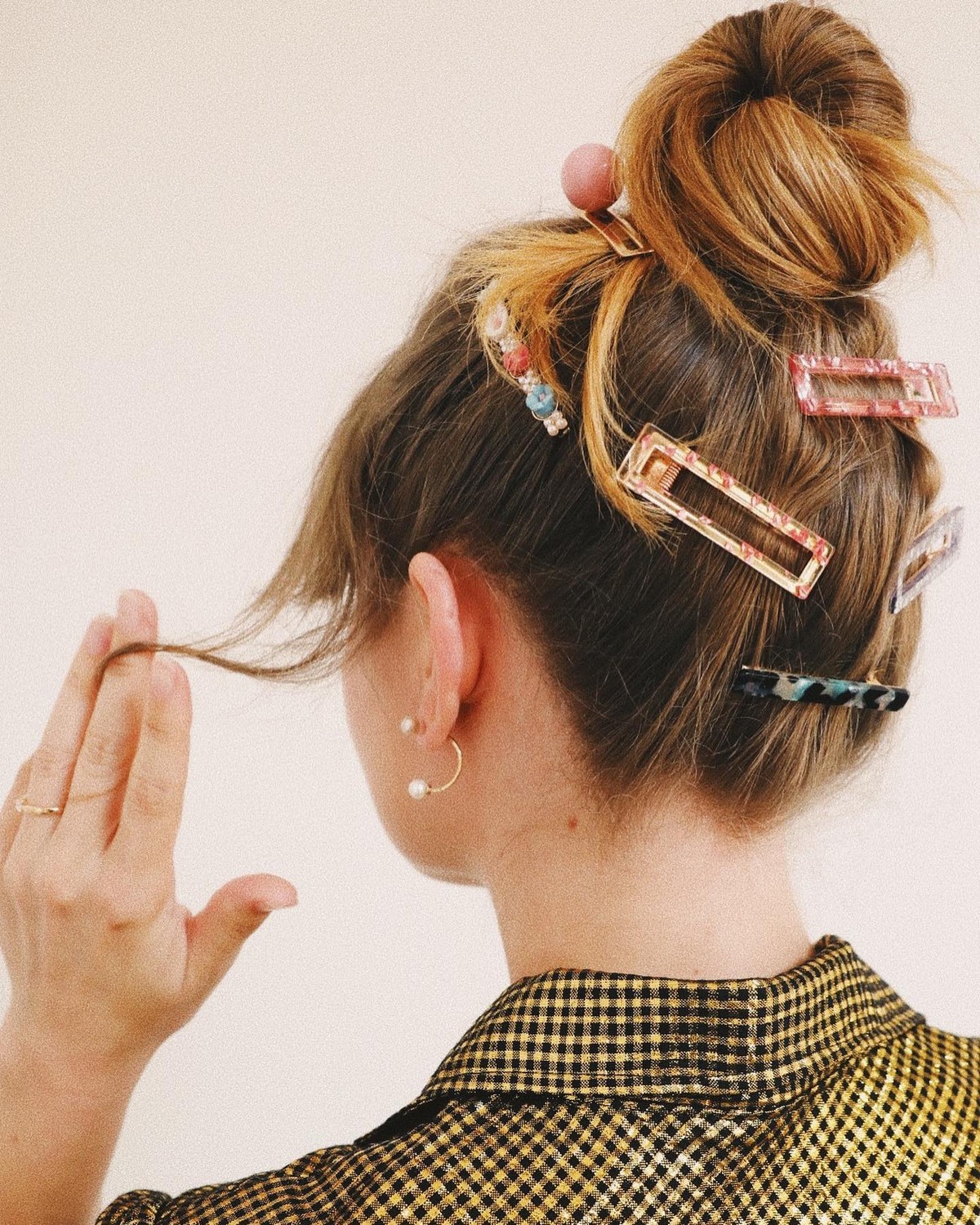 Bun With Hair Barrettes