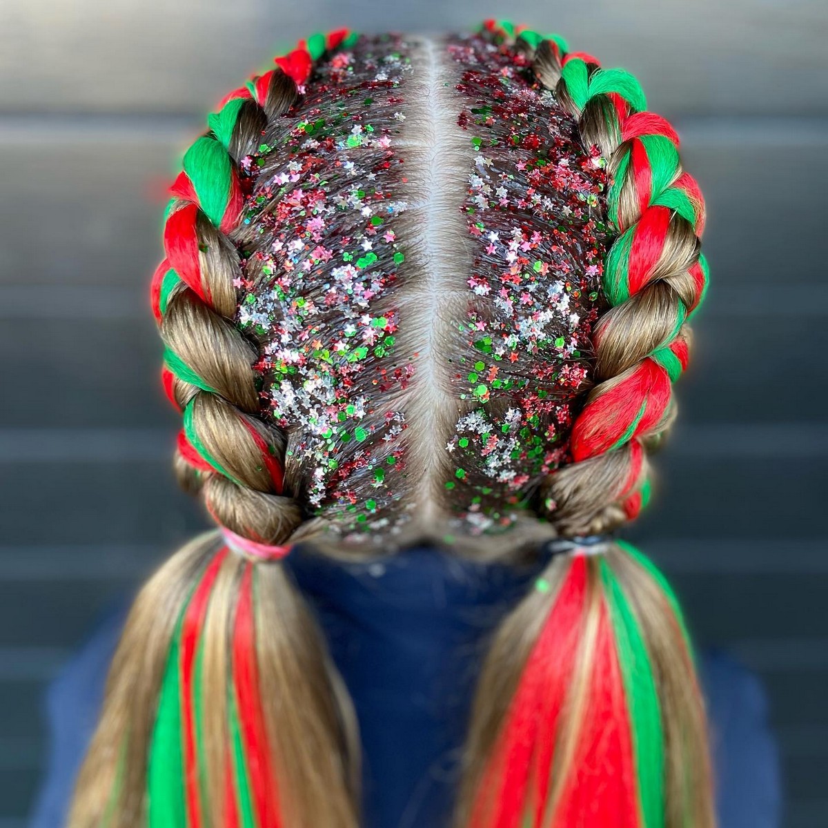 Christmas Colorful Thick Braids