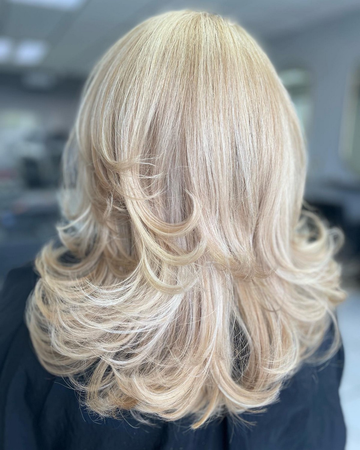 Layer Feather Platinum Thick Hair