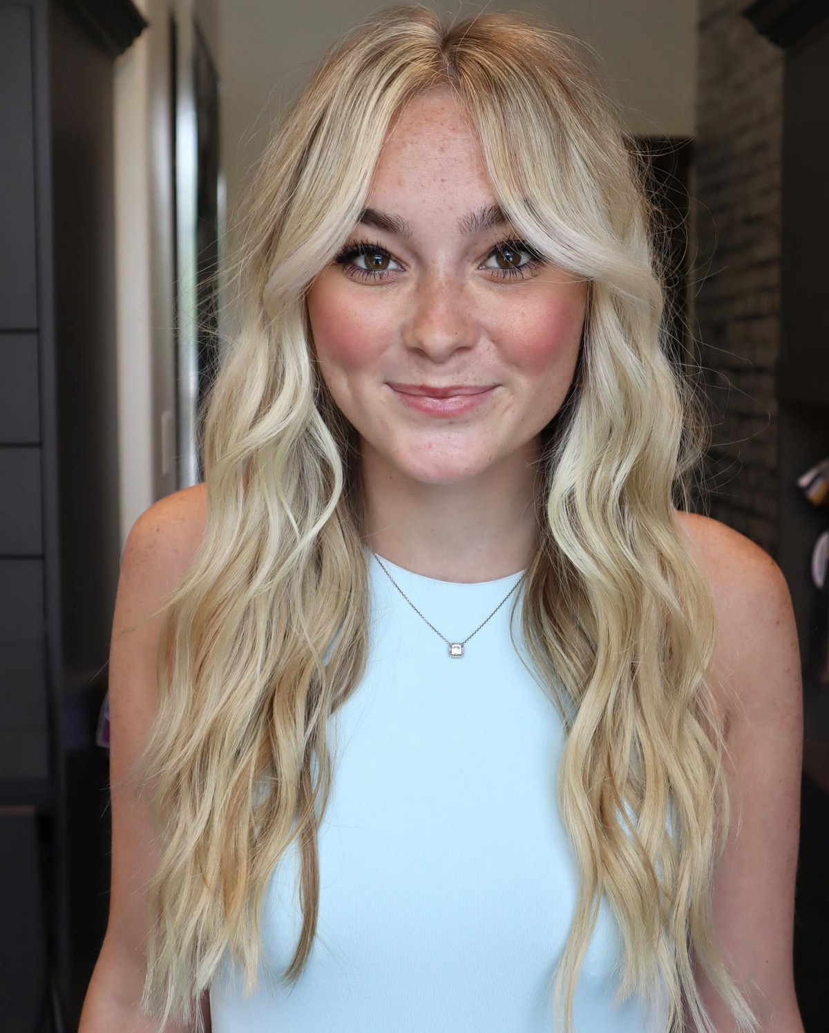 Blonde Hair With Curtain Bangs