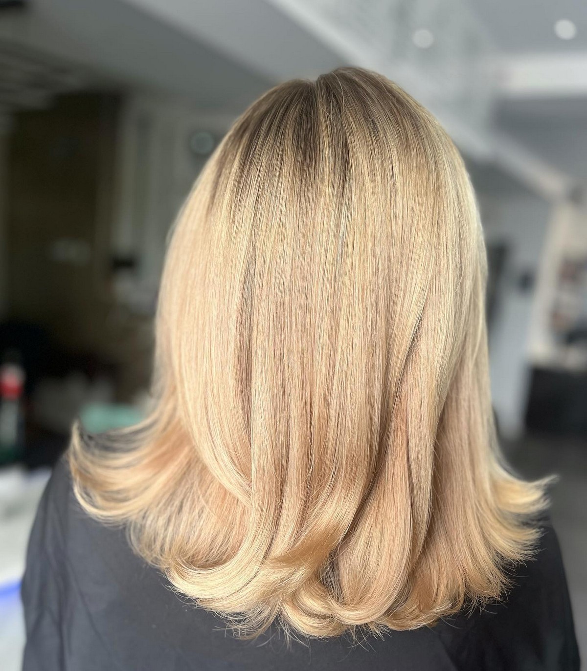 Warm Platinum Thick Blonde Feather Ends Hair