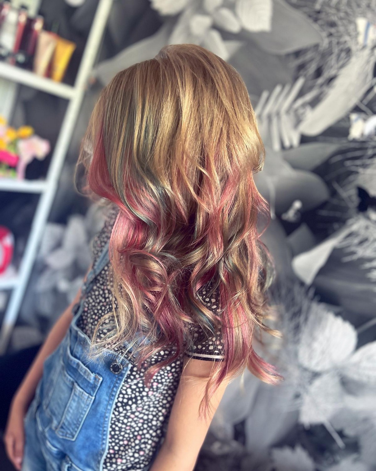 Ombre Pink And Blonde Wave Wolf Cut