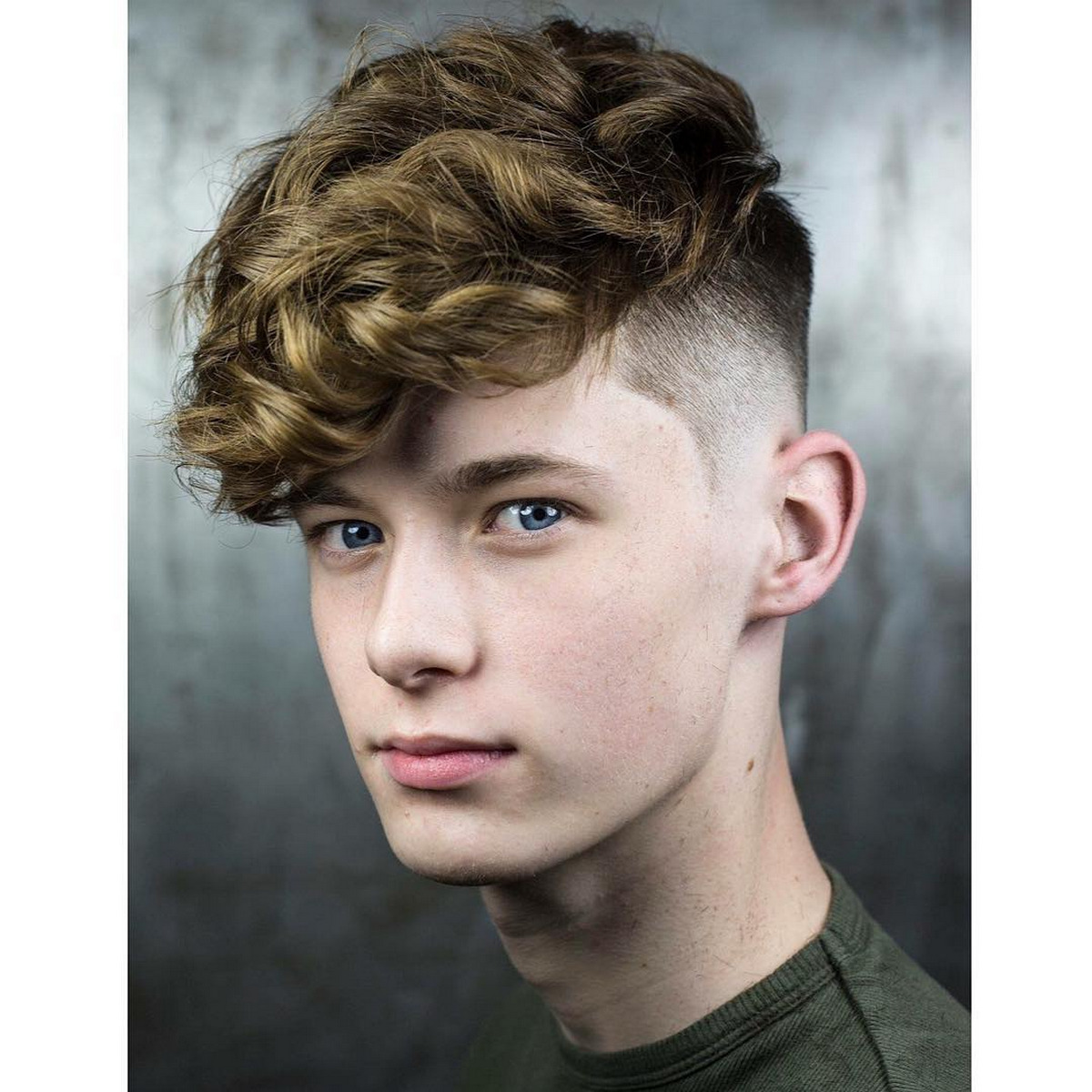  Curly Fringe With High Fade