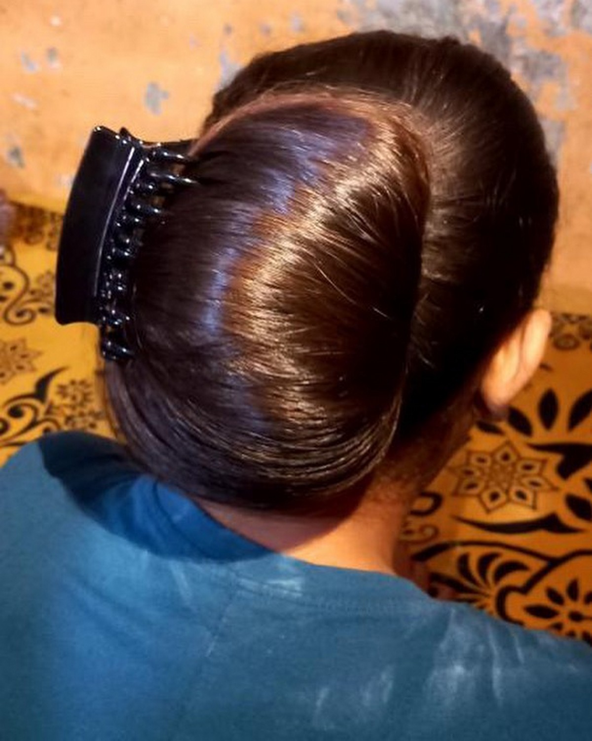 Long, Smooth Thick Bun Hair