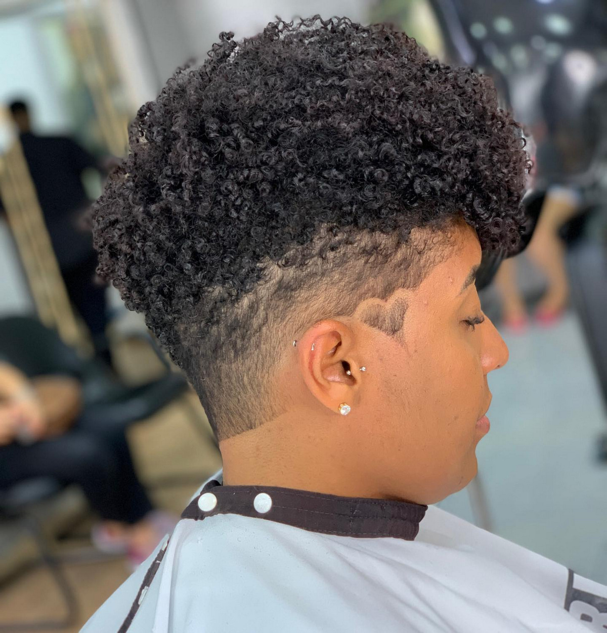 Long Afro Curls Taper Fade