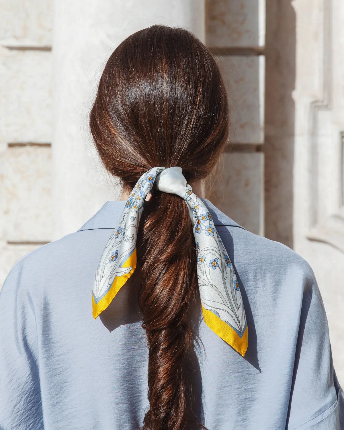 Scarf With Low Ponytail