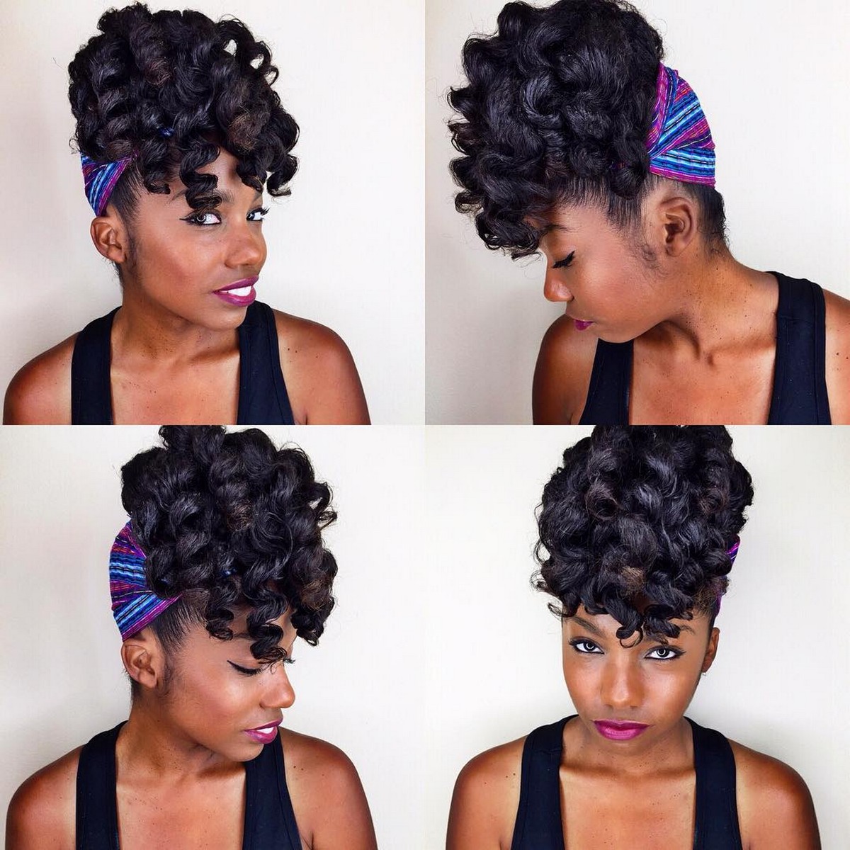 Curly Updo with Bandana