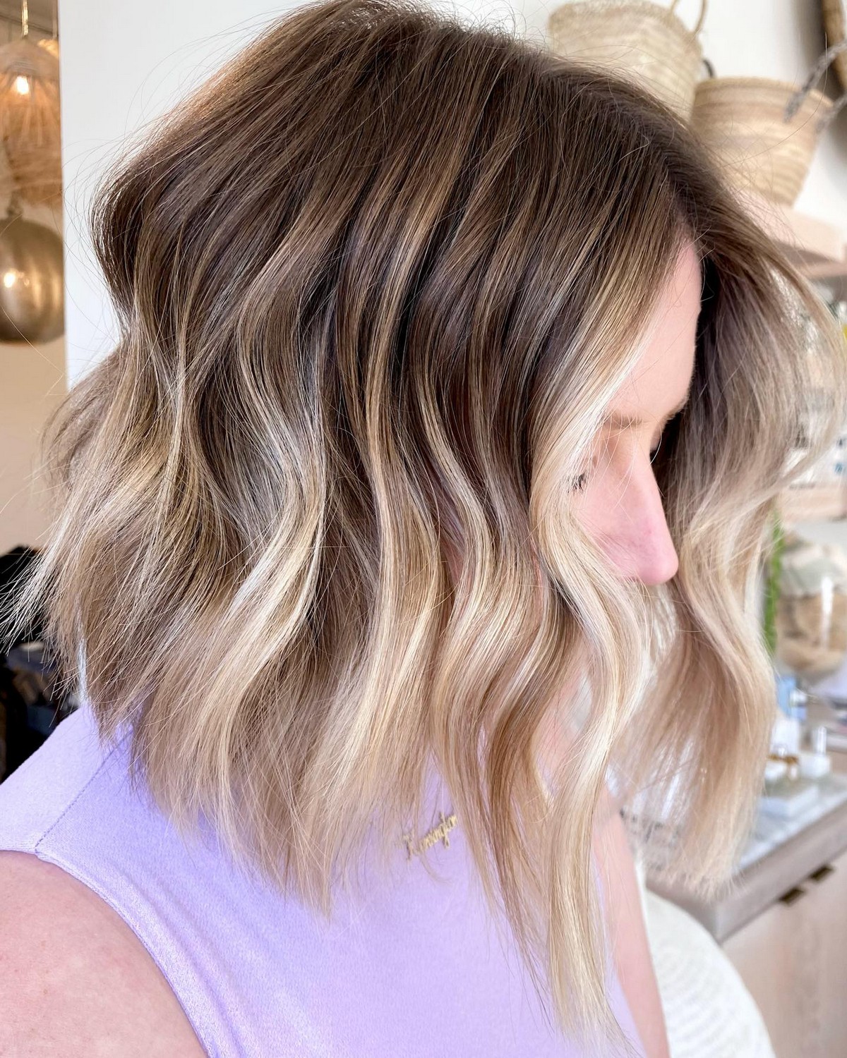 Medium Bob Hair With Bronde Balayage