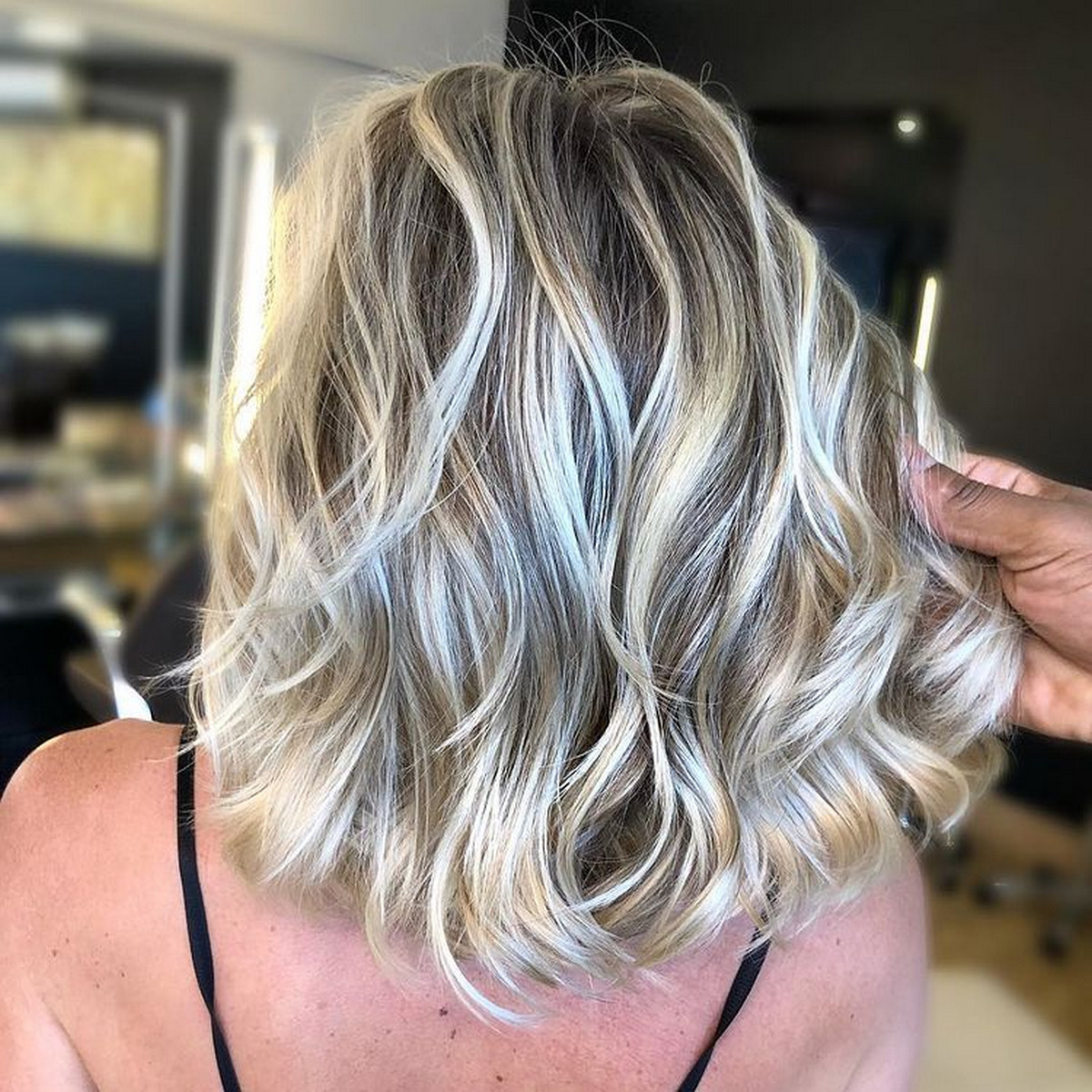 Medium-Length Blonde Hair With Bright Highlights