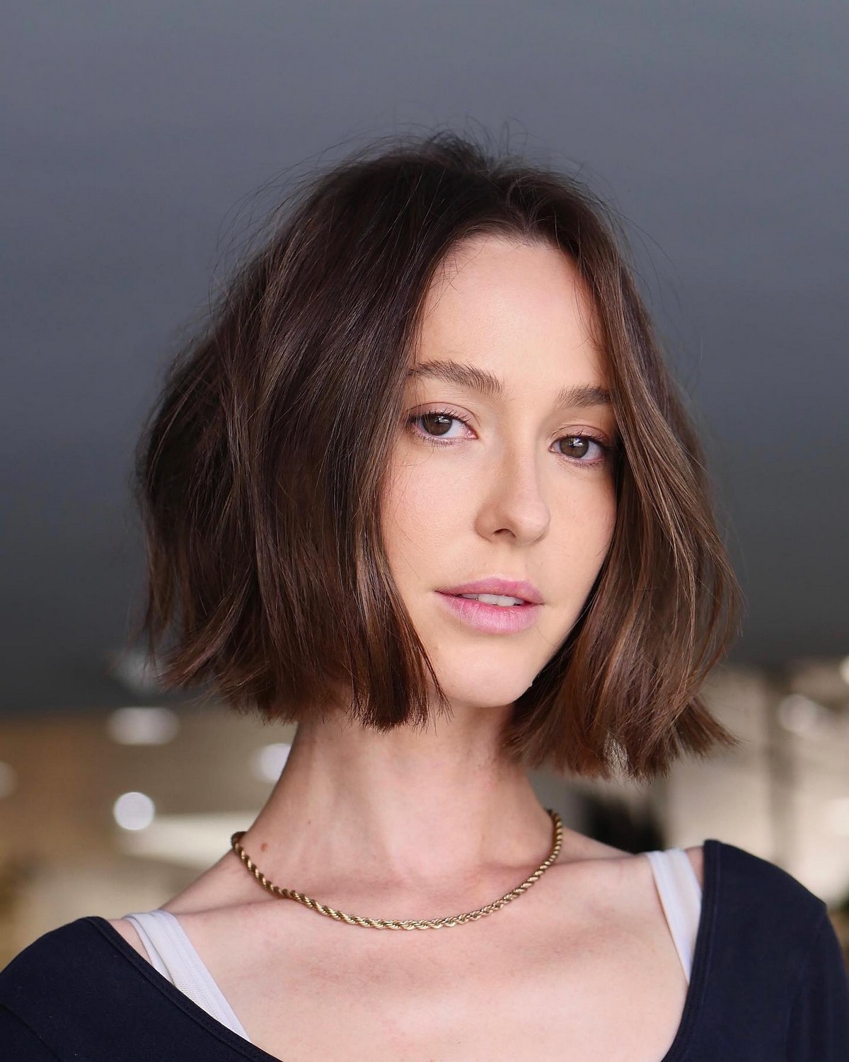 Chin-Length Bob with Blunt Ends