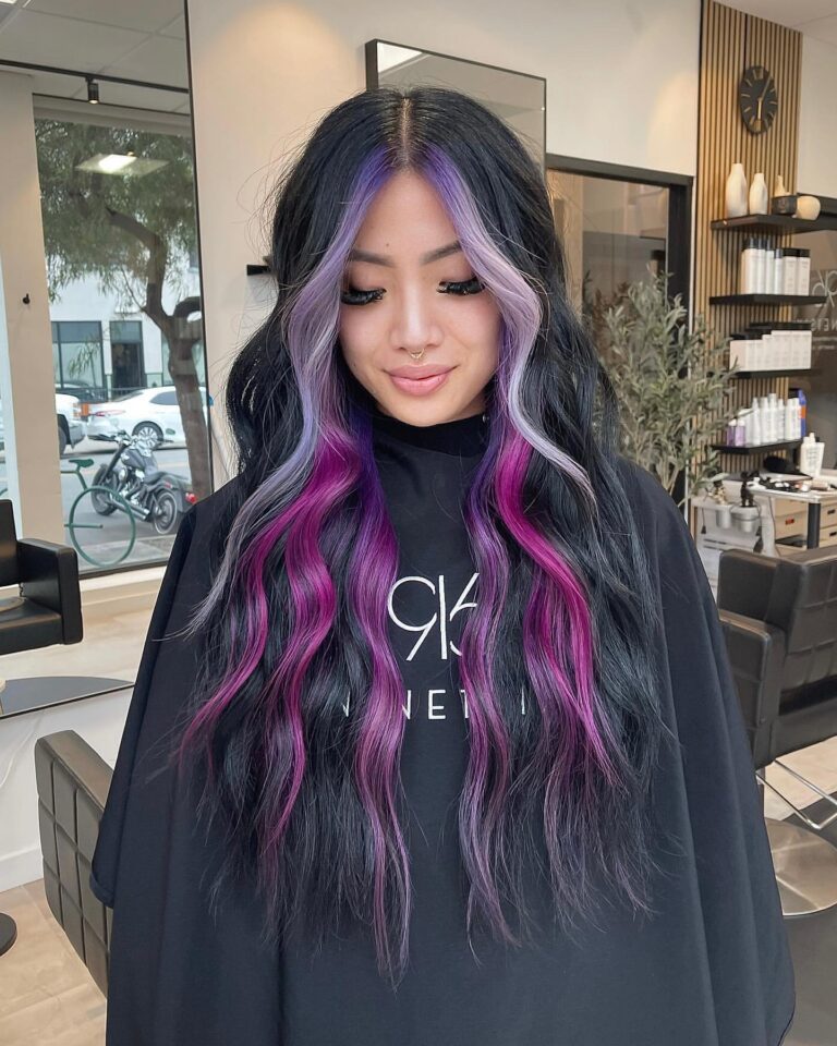 41 Black Hair With Purple Highlights Hairstyles Hood MWR