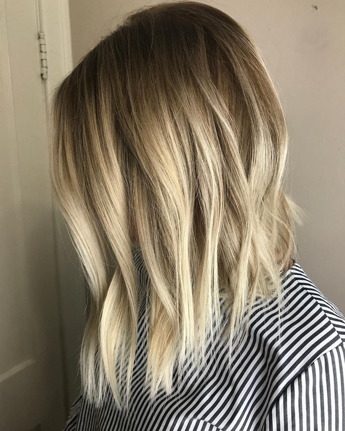 Extra Long Blonde Choppy Bob