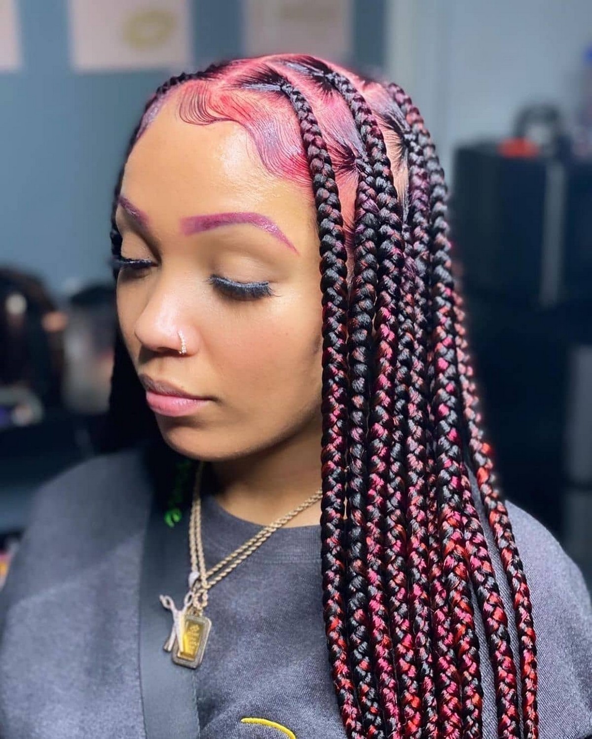 Burgundy Braids
