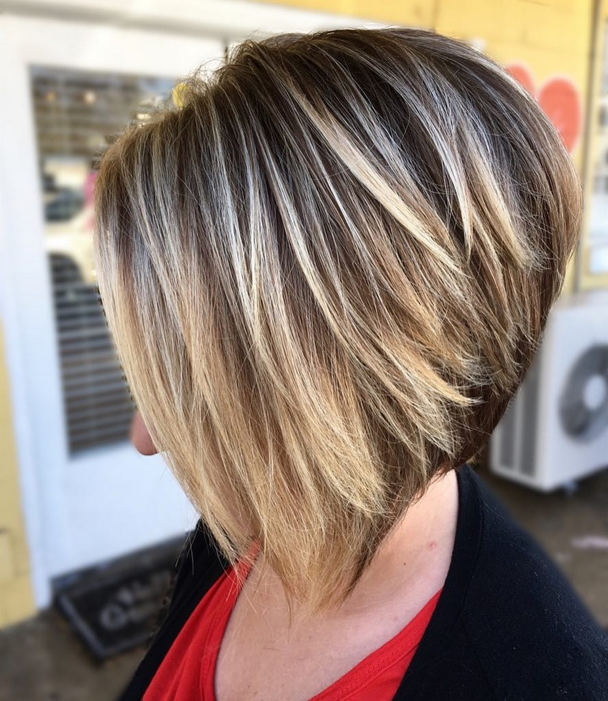 Textured Inverted Bob with Highlights
