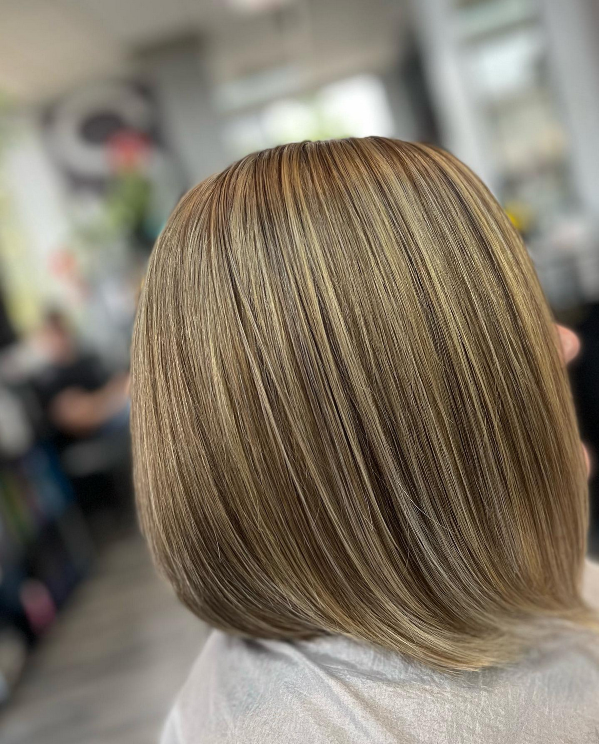 Asymmetrical Bob With Blonde Highlights