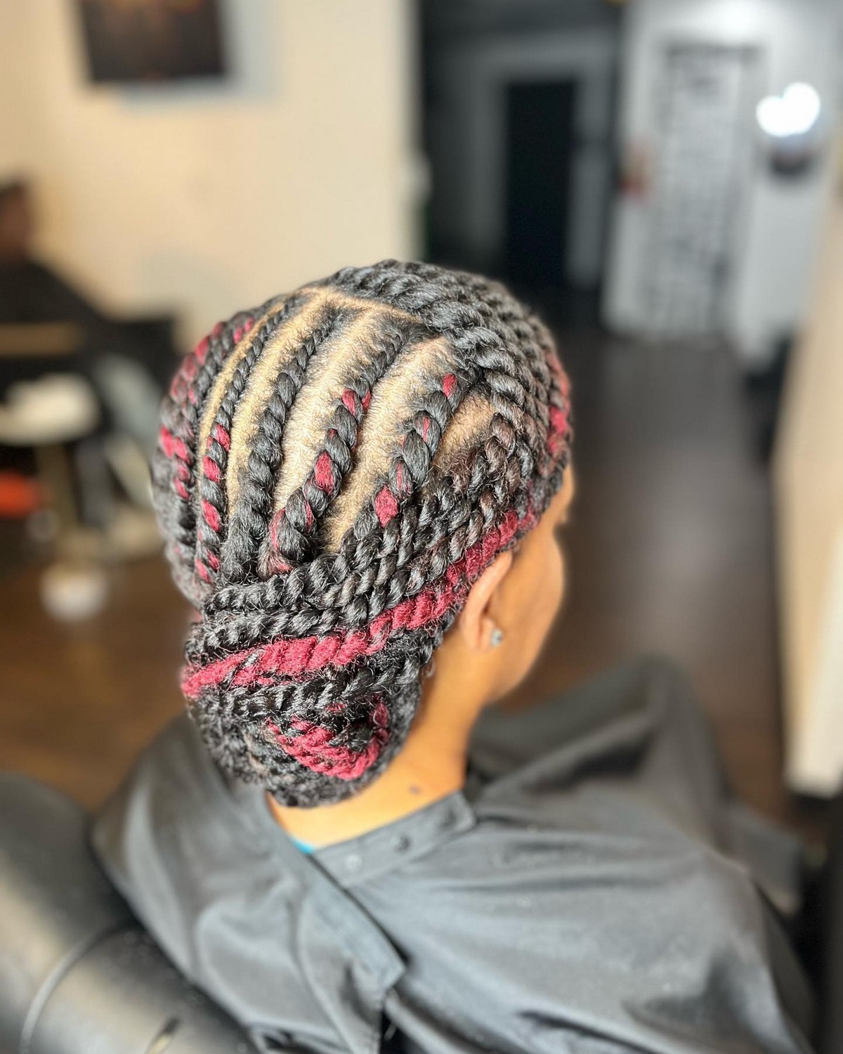 Twisted Burgundy-Black Updo