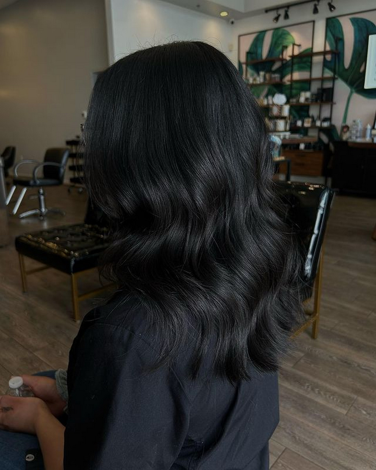Medium-Length Wavy Black Hair