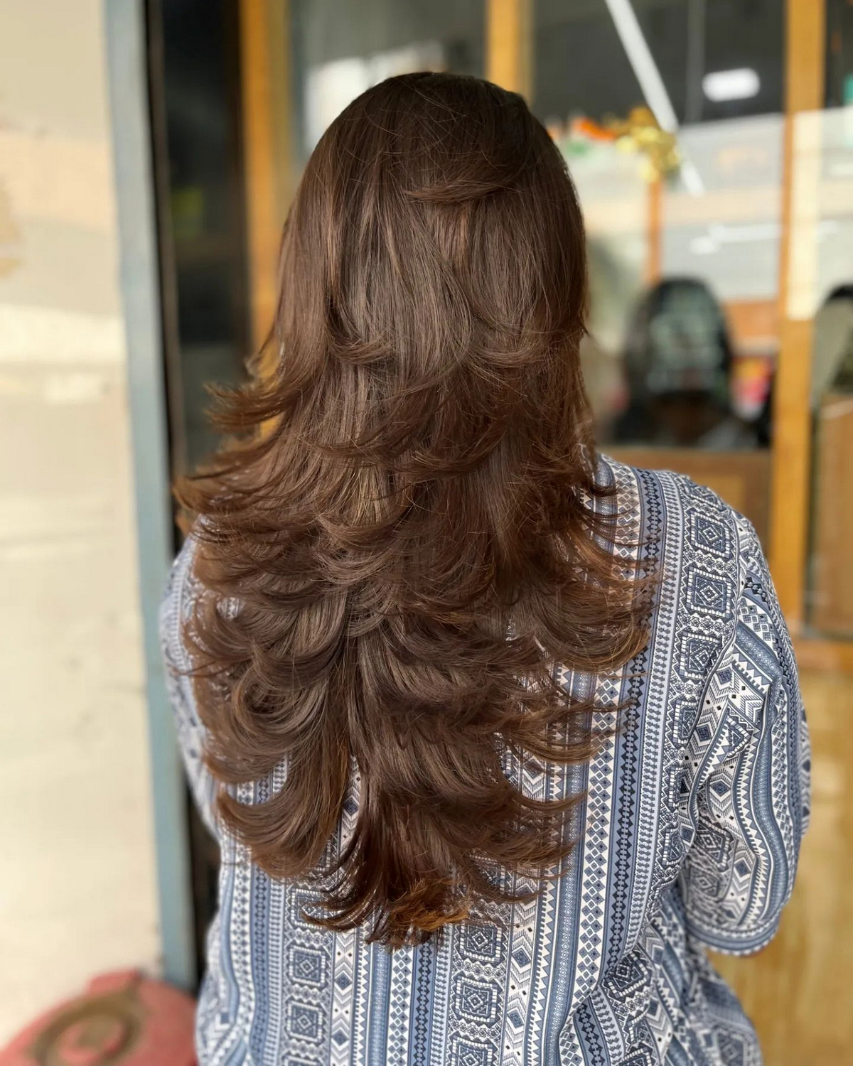 Long Feather Layers Hair Cut