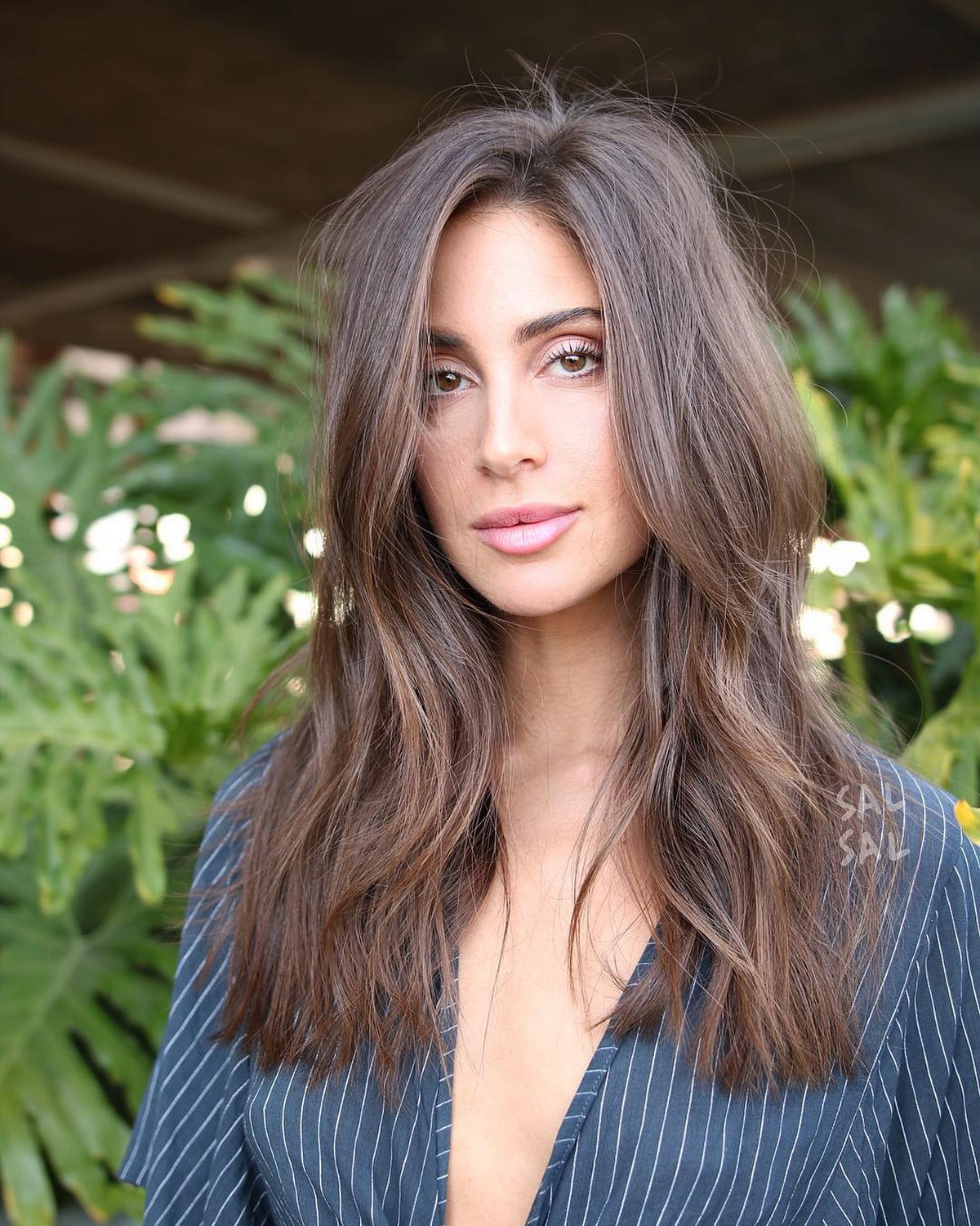 Long Side-Parted Hair with Razored Layers