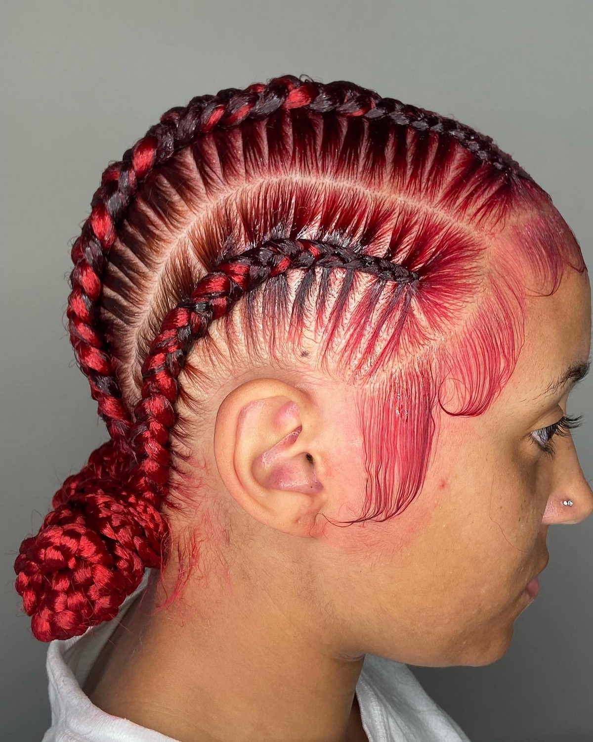 Intricate Braids with Wet-Look Shine