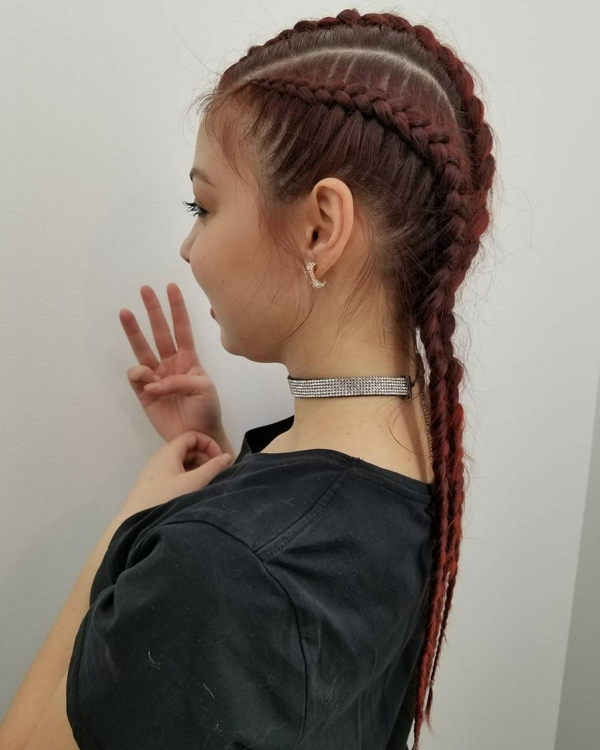 Gelled Down Braid with Baby Hairs