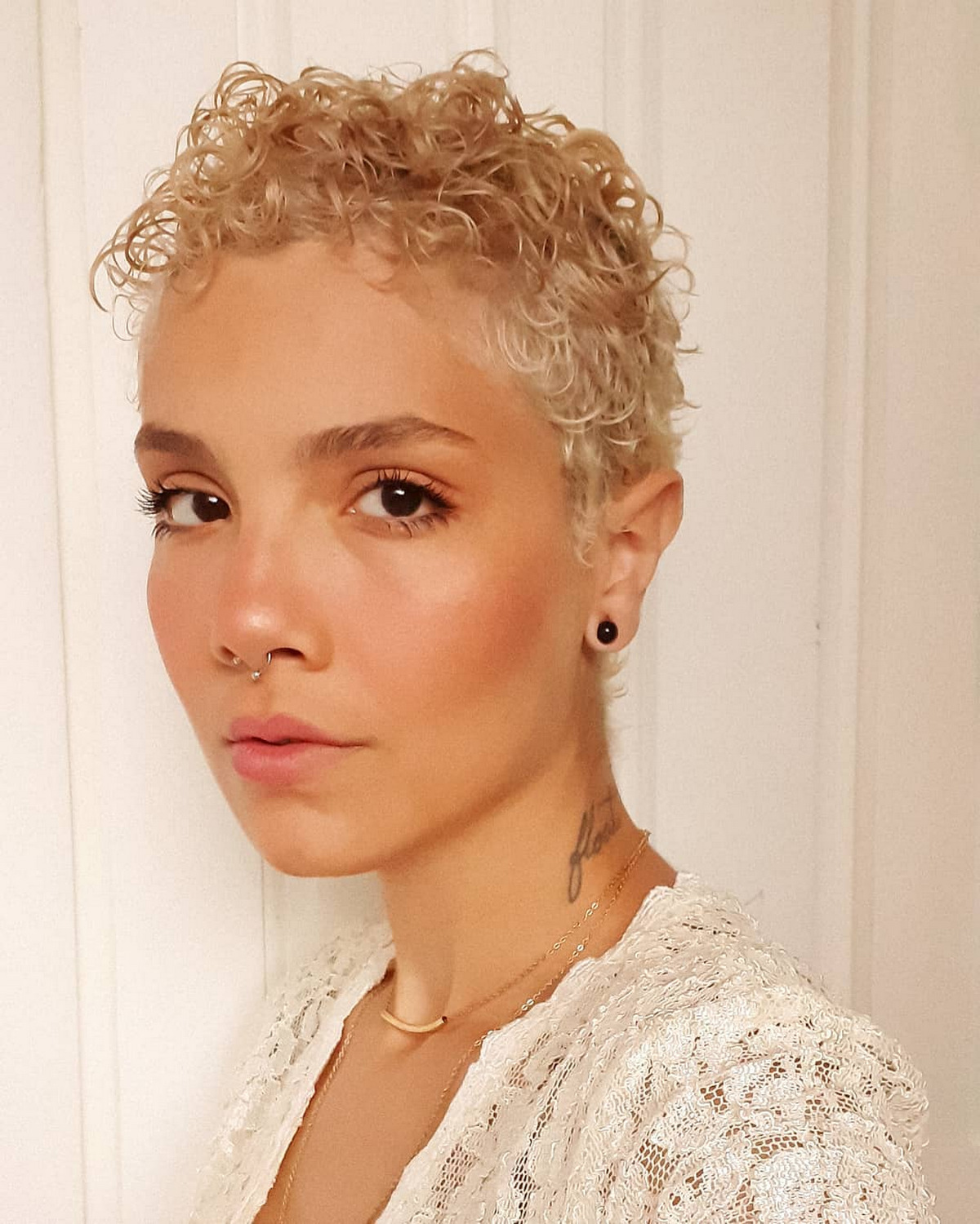 Curly Blonde Pixie