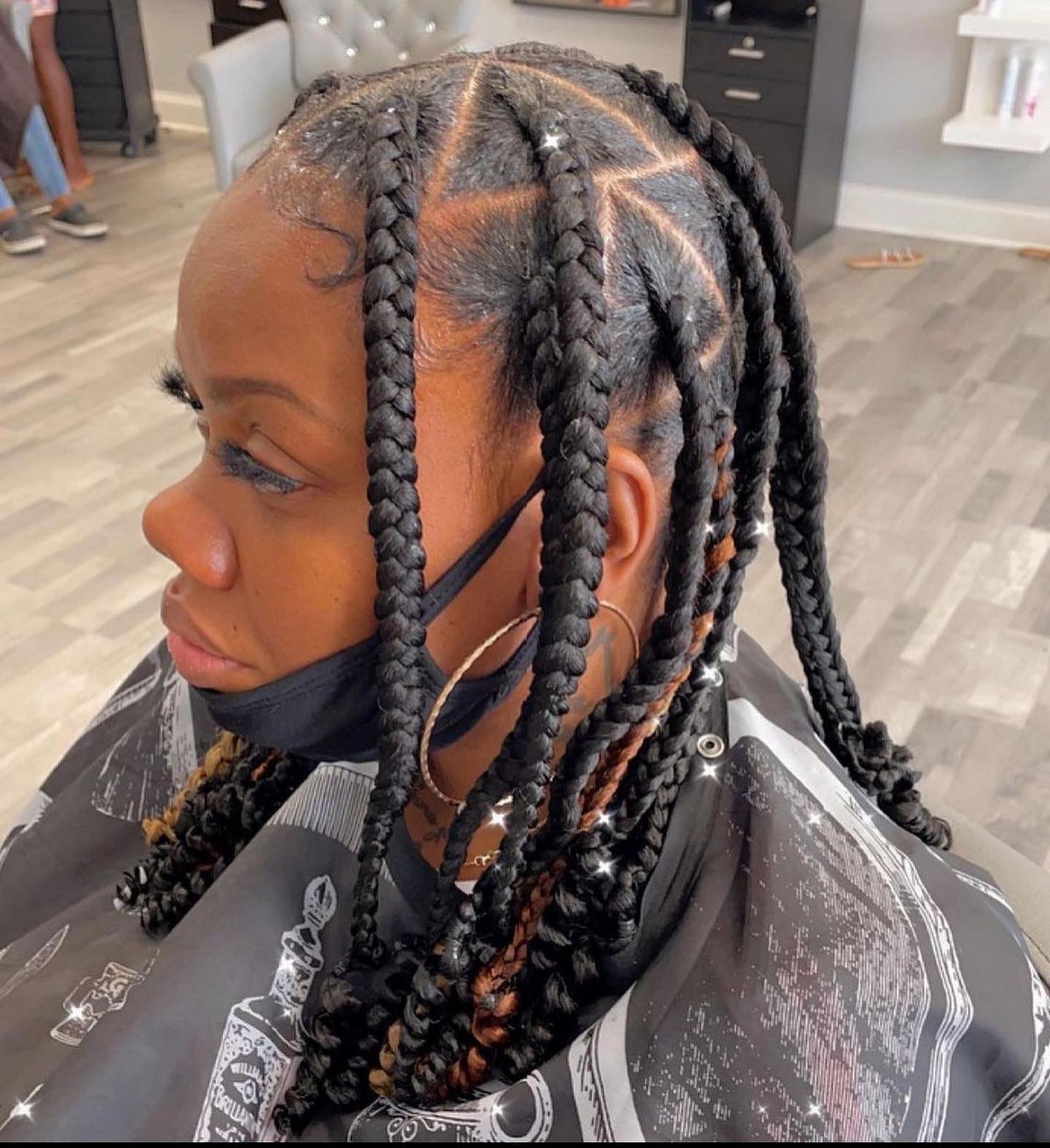 Jumbo Triangle Knotless Braids