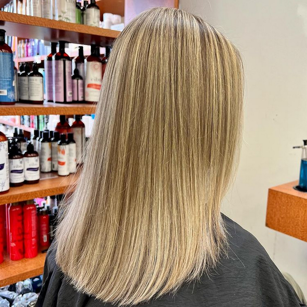 Medium-Length Hair With Full Blonde Highlight
