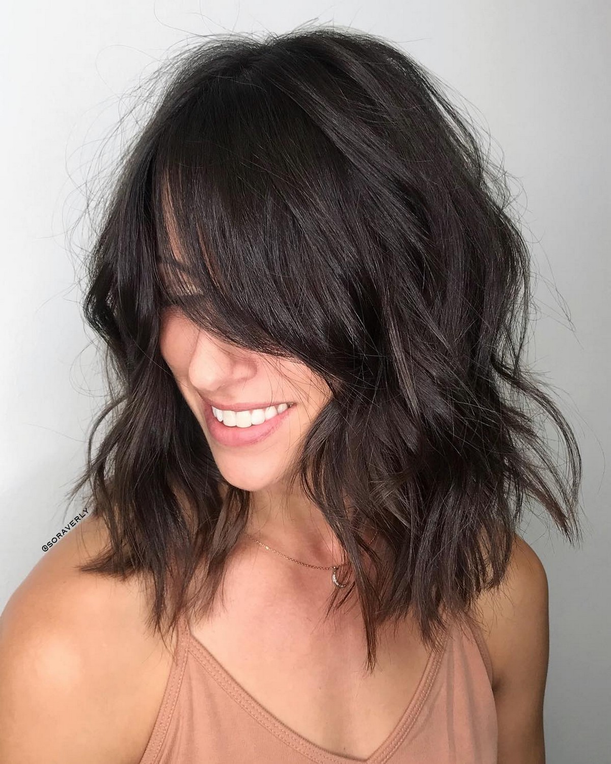 Medium Shag with Long Side Bangs