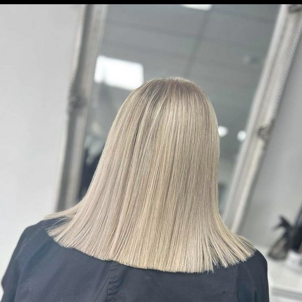 Straight Blonde Lob Hair
