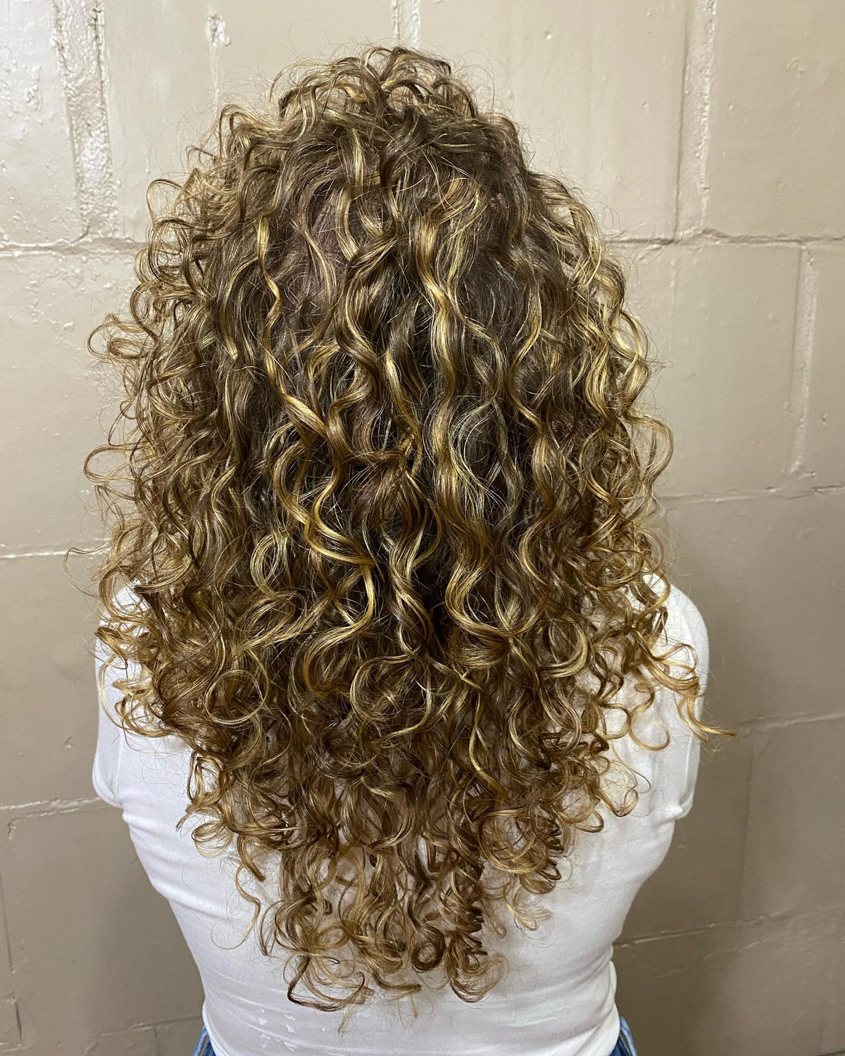 Butterscotch Blonde Curly Hair