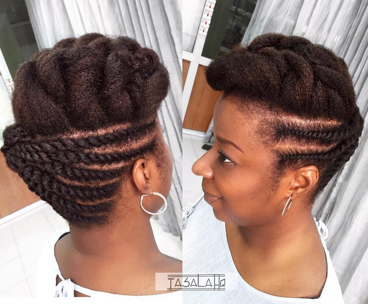 Jumbo High Bun Updo with Braids