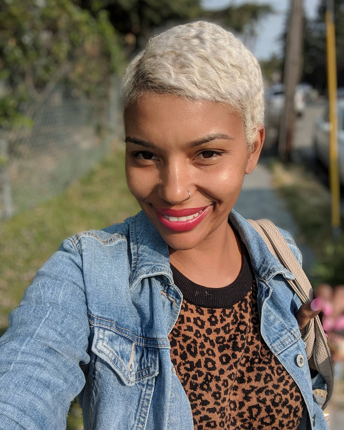 Ultra Short Platinum Blonde Curls
