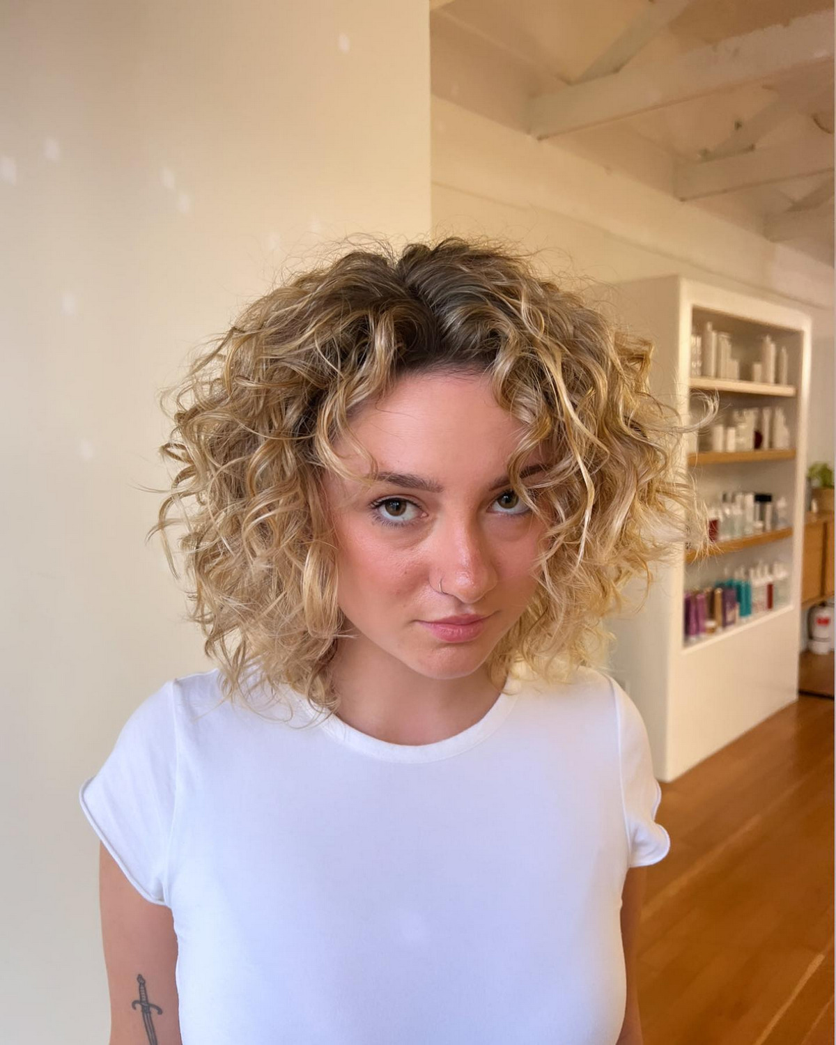 Curly Blonde Shag