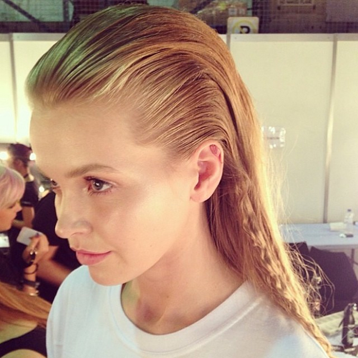 Smoothed Back And Flowing Tresses