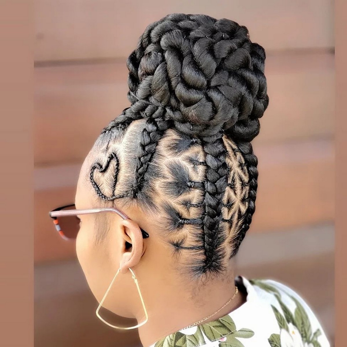 Black Updo with Freestyle Braids