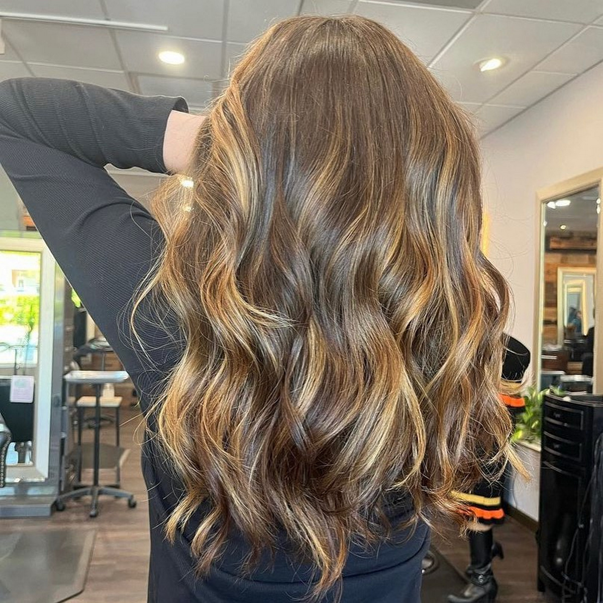 Golden Brown Balayage With Caramel Highlights