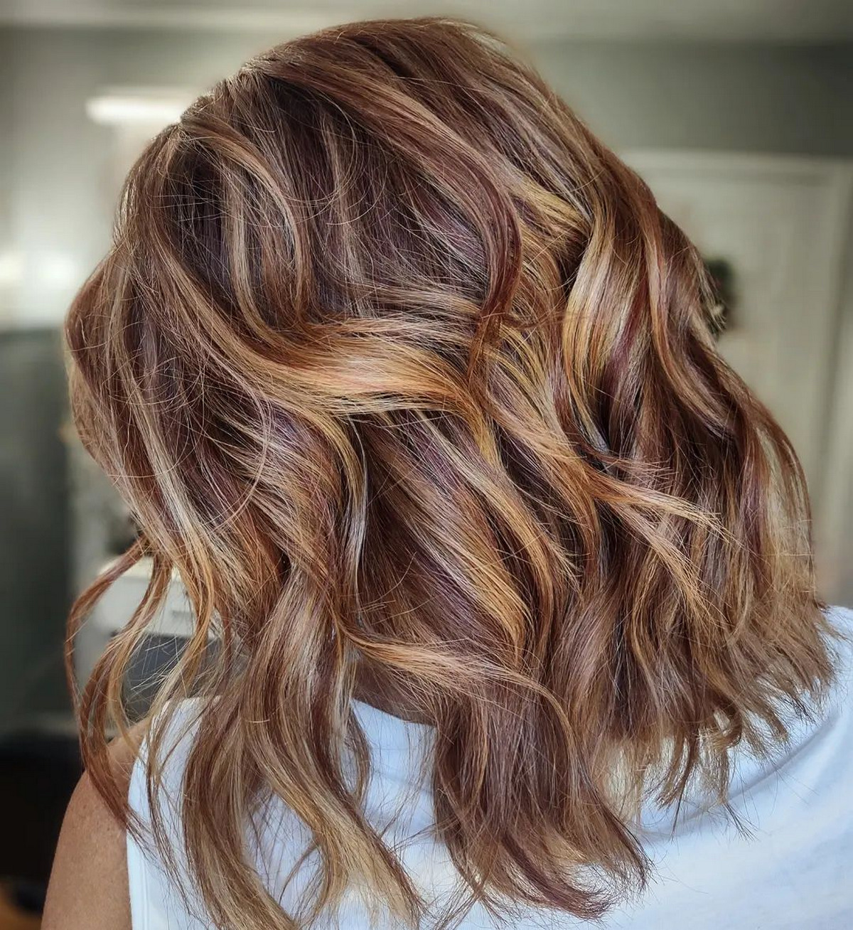 Auburn Brown Balayage With Copper Undertones