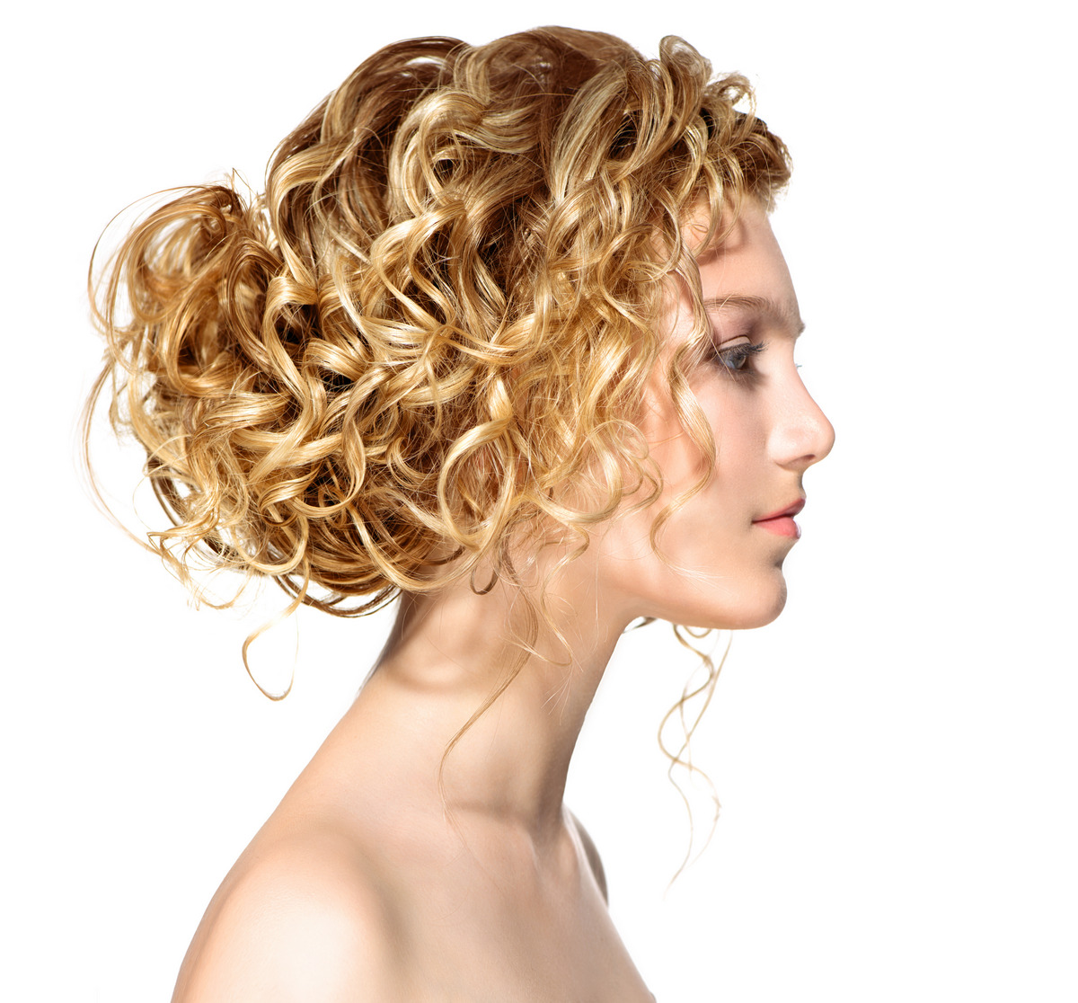 Blonde Curly Loose Updo