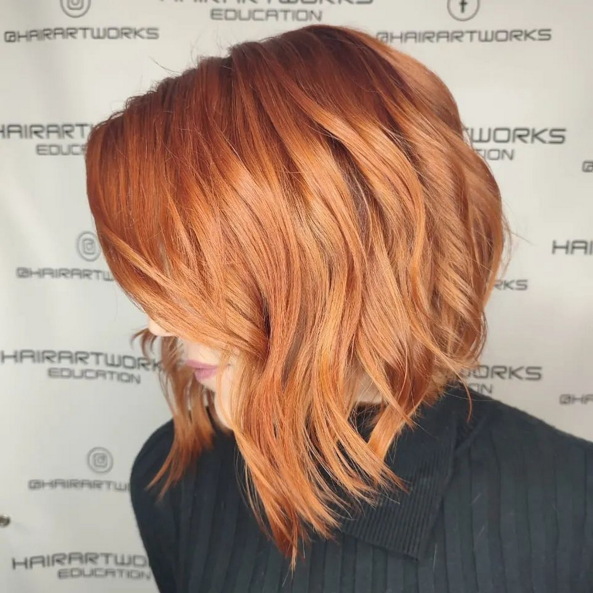 Layered Bob With Angled Ends