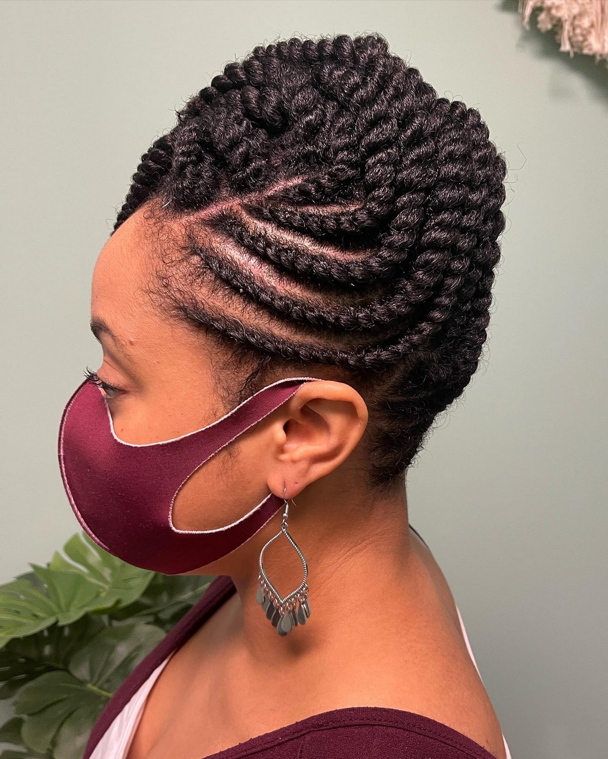 Side-Parted Updo with Twist Braids