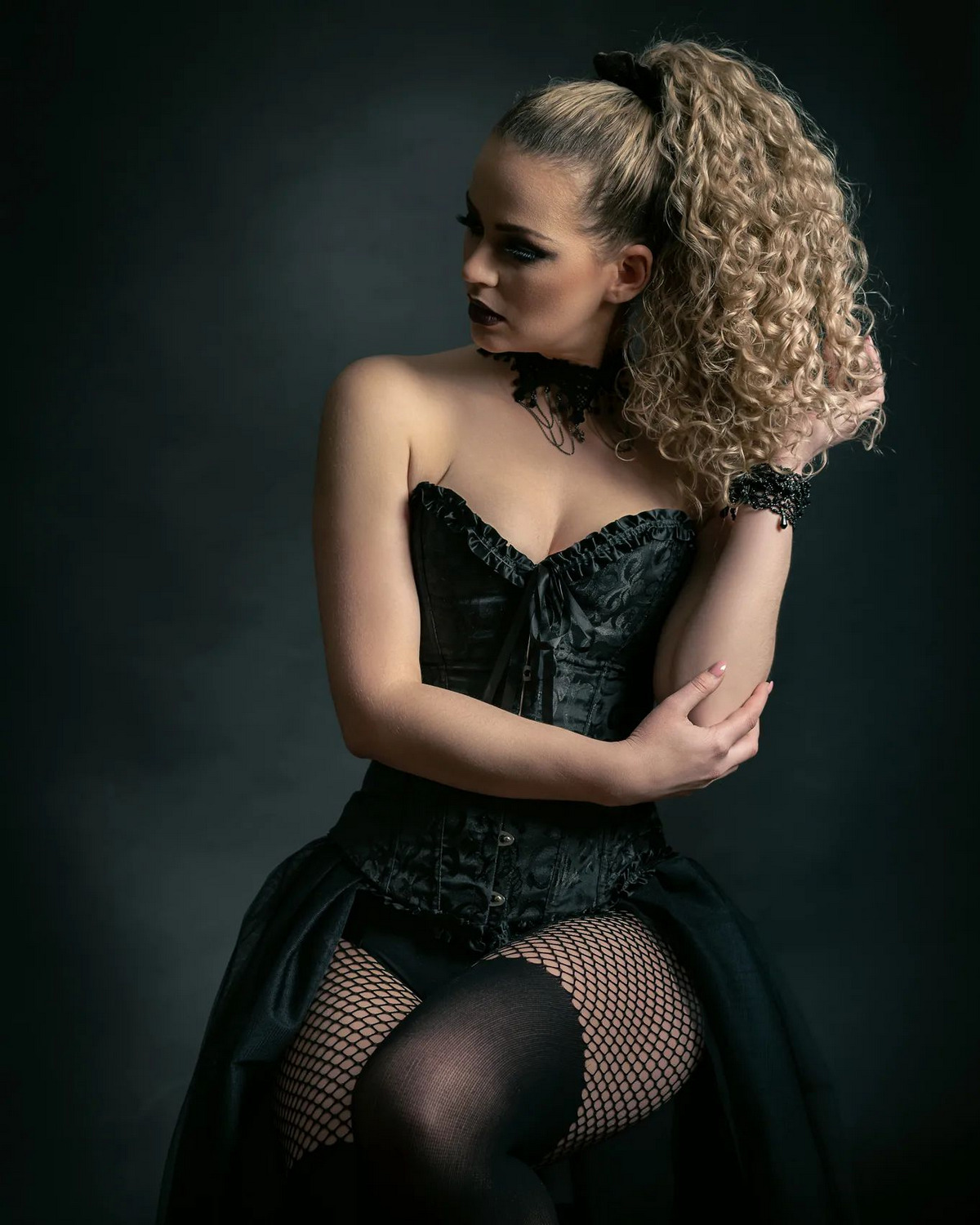 Blonde Curly High Ponytail
