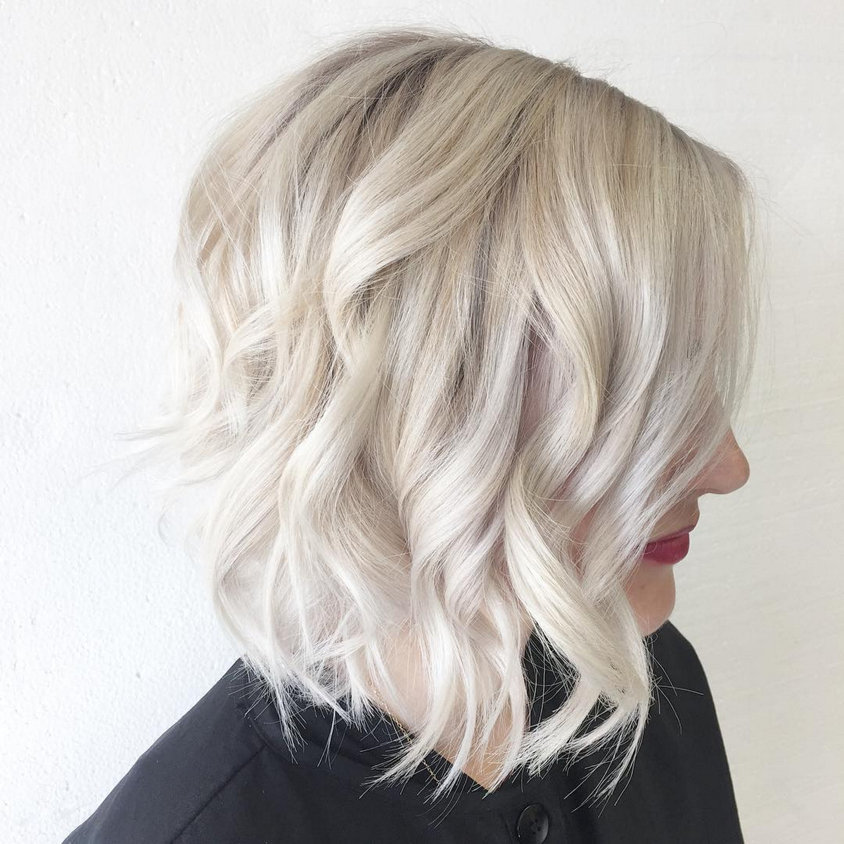 Blonde Wavy Bob for White Hair