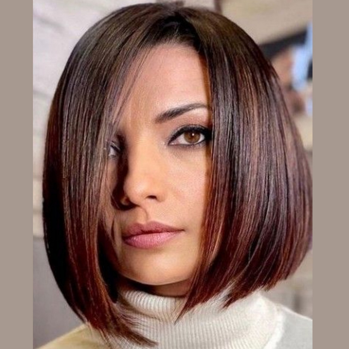 Asymmetrical Bob With Brown Blonde Highlights