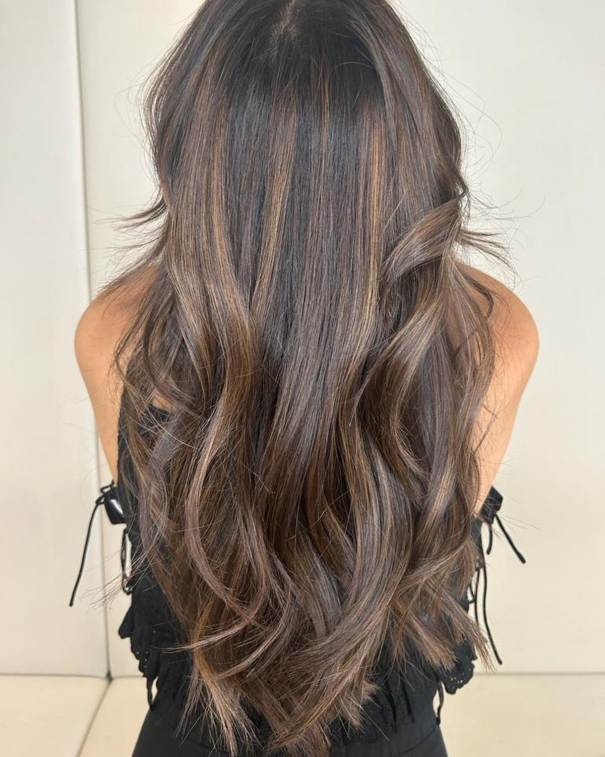 Caramel Balayage On Long Layers Hair