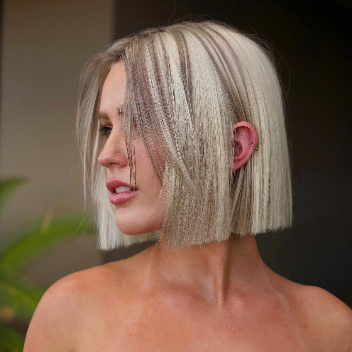 Middle-Parted Bob with a Long Fringe