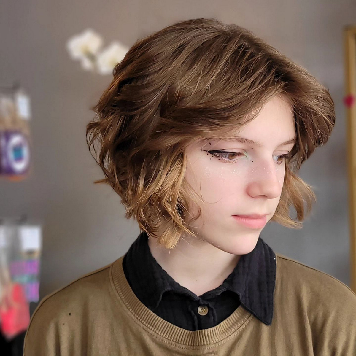 Layered Bob With Middle Part