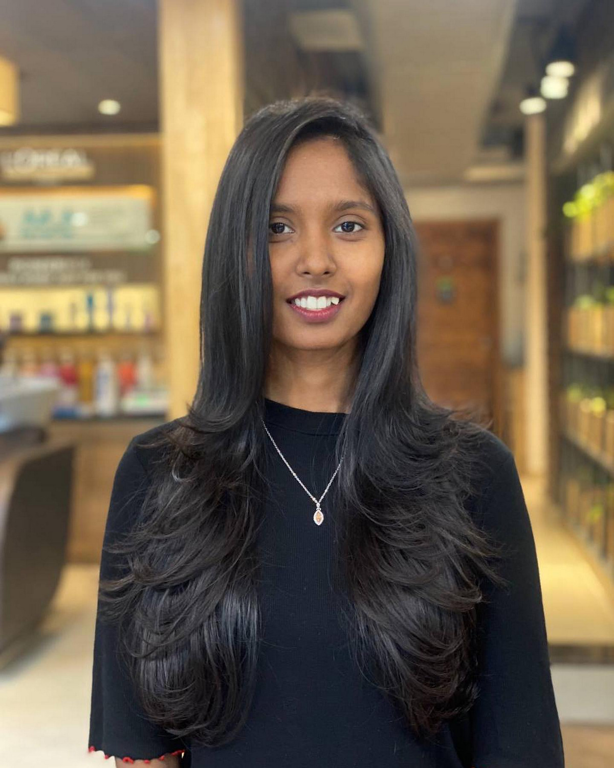 Deep Side Part Long Layers Hair