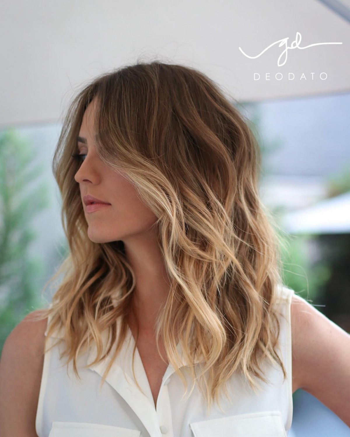 Messy Shoulder-Length Brown To Blonde Ombre Bob